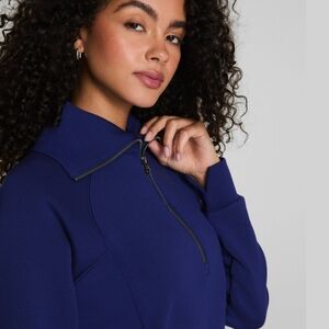 SPANX Royal Blue Half-Zip Turtleneck Sweater
